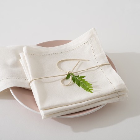 Lot de 4 serviettes de table en coton – Collection Clarté, élégance naturelle