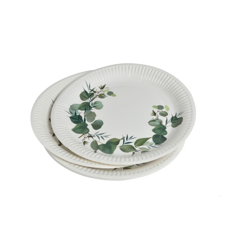 Set de 10 assiettes en carton eucalyptus – Ø 23 cm – Élégantes et naturelles