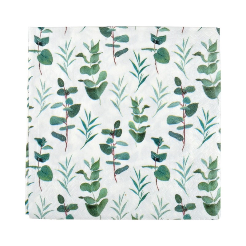 Lot de 20 serviettes en papier eucalyptus – 33 x 33 cm – Élégantes et naturelles