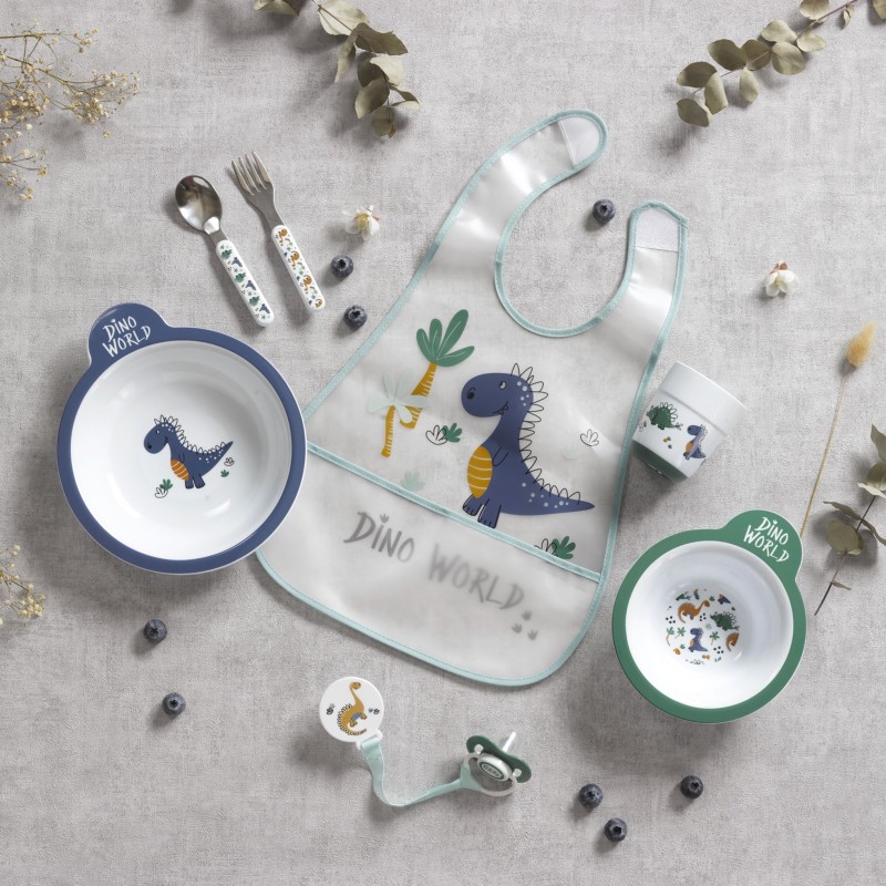 Bavoir à scratch motif dinosaure – Étanche, amusant et pratique pour bébé