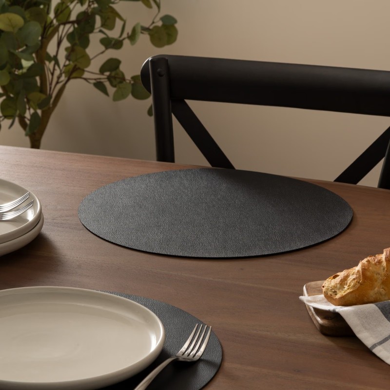 Set de table rond PVC Ø 38 cm – Rouge, noir ou beige – Moderne et pratique