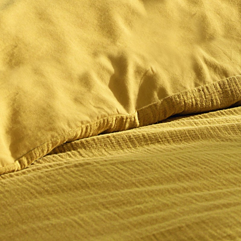 Housse de Couette Double Gaze de Coton + 2 Taies – 57 Fils | 220x240 ou 240x260 – Parure Tendance