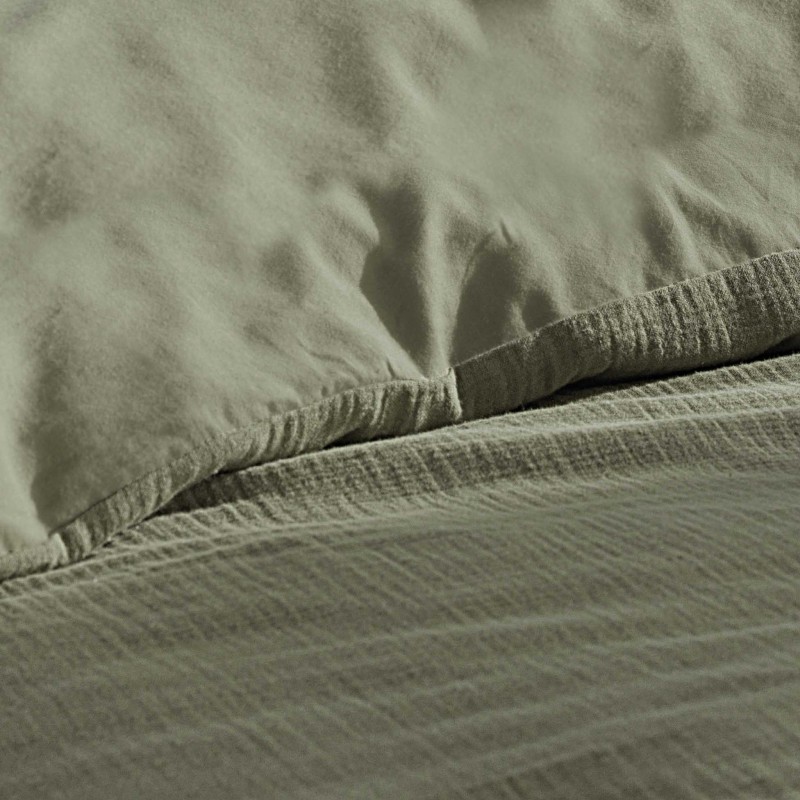 Housse de Couette Double Gaze de Coton + 2 Taies – 57 Fils | 220x240 ou 240x260 – Parure Tendance