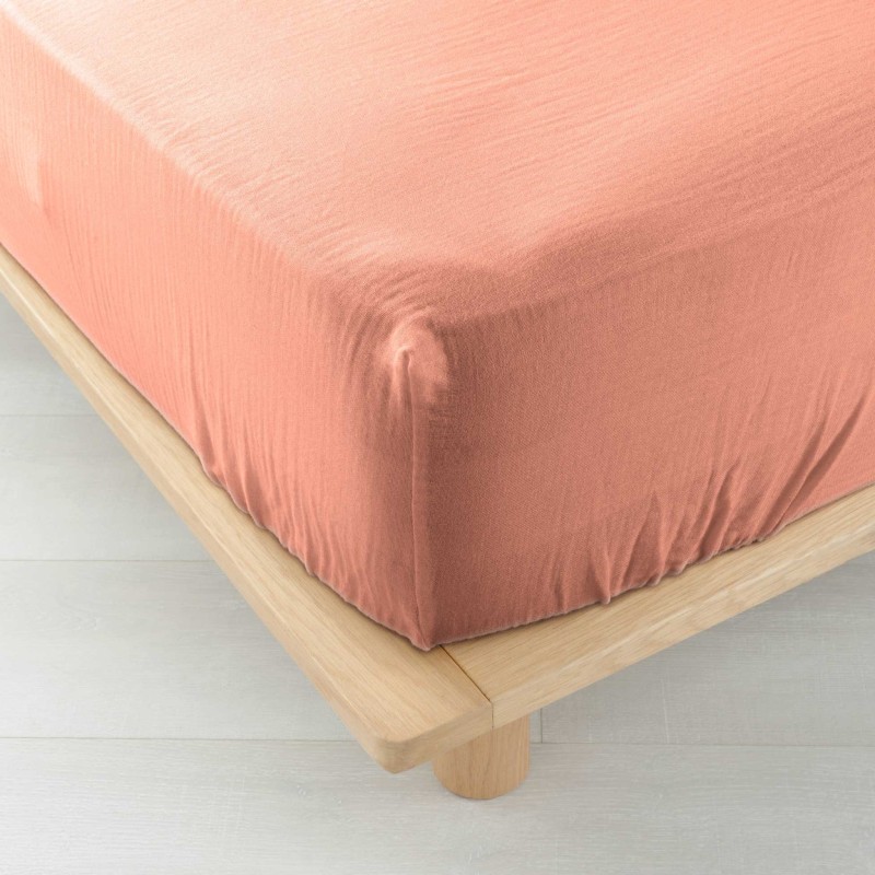 Drap Housse Double Gaze de Coton 2 Personnes – 57 Fils | 140x190 ou 160x200 – Parure Assortie