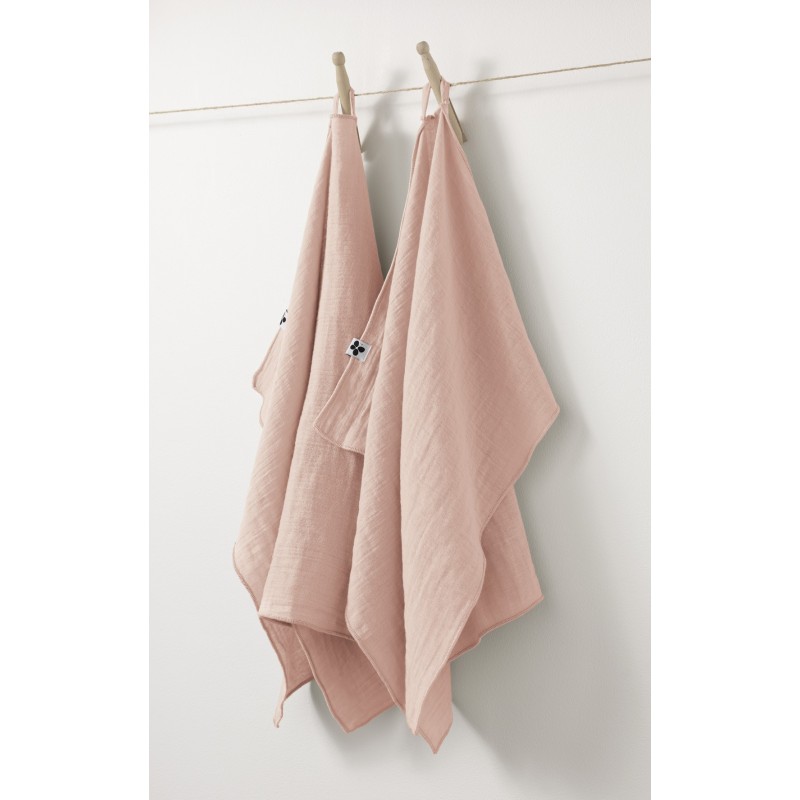 Lot de 2 essuie-mains Gaia 50x70 cm – 100% gaze de coton – Plusieurs coloris
