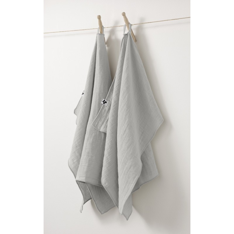 Lot de 2 essuie-mains Gaia 50x70 cm – 100% gaze de coton – Plusieurs coloris