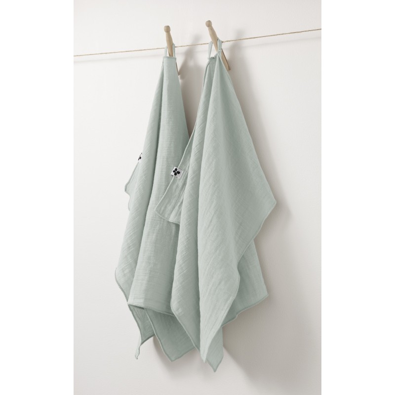 Lot de 2 essuie-mains Gaia 50x70 cm – 100% gaze de coton – Plusieurs coloris