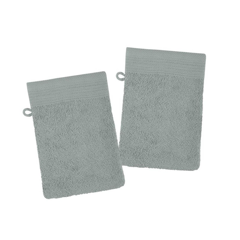 Lot de 2 gants de toilette Lylia 15x21 cm – 100% coton éponge – Plusieurs coloris