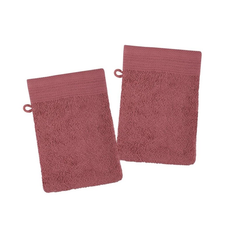 Lot de 2 gants de toilette Lylia 15x21 cm – 100% coton éponge – Plusieurs coloris