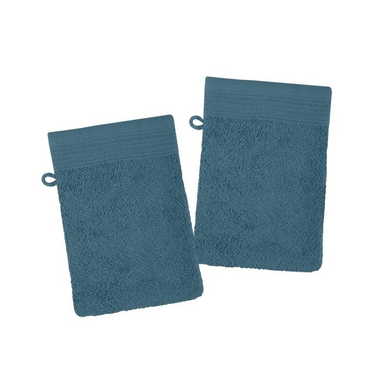 Lot de 2 gants de toilette Lylia 15x21 cm – 100% coton éponge – Plusieurs coloris