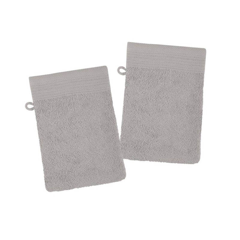 Lot de 2 gants de toilette Lylia 15x21 cm – 100% coton éponge – Plusieurs coloris