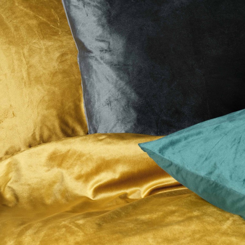 Parure de lit Veline velours uni – Douceur et élégance – Plusieurs coloris disponibles