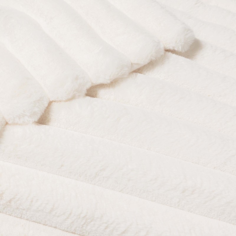 Plaid Serenity crème ou sable – ultra doux effet peluche | 125x150 cm ou 180x220 cm