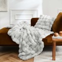 Plaid Mountain crème ou gris – Doux, chaud et cocooning – 125x150 ou 180x220 cm