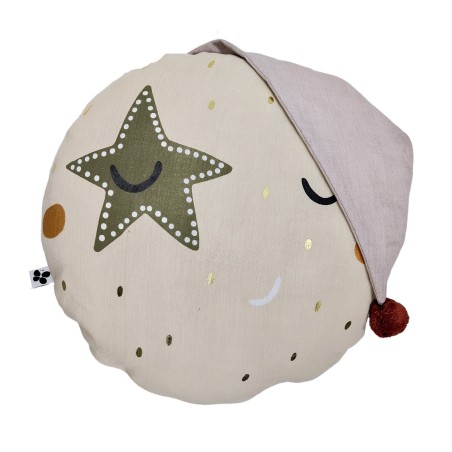 Coussin rond SKY DREAM 40 cm – Déhoussable, 100% coton