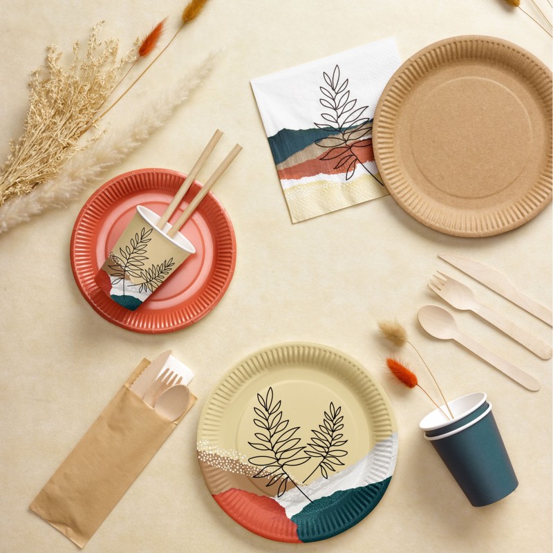 Gobelets en carton 23 cl – Lot de 10 – Vaisselle jetable décorée