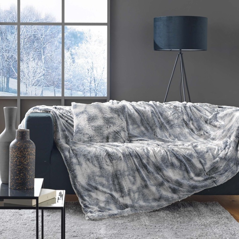 Plaid Antartic Gris 180x220 cm – Ultra Doux, Chaud, Réversible, 100% Polyester – Plaid Grand Format pour Salon & Chambre