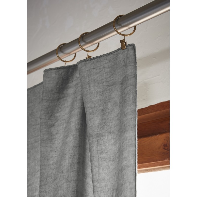 Rideau ajustable LYSANDRE 140x270 cm + 8 anneaux pince – 100% Lyocell Tencel lavé