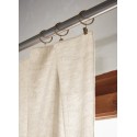 Rideau ajustable LYSANDRE 140x270 cm + 8 anneaux pince – 100% Lyocell Tencel lavé