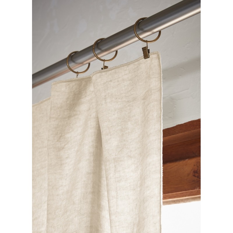 Rideau ajustable LYSANDRE 140x270 cm + 8 anneaux pince – 100% Lyocell Tencel lavé