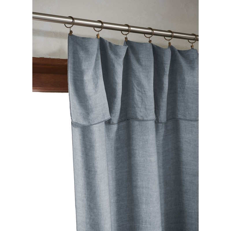Rideau ajustable LYSANDRE 140x270 cm + 8 anneaux pince – 100% Lyocell Tencel lavé