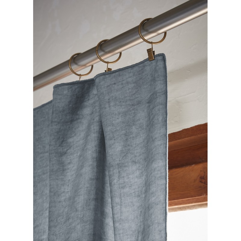 Rideau ajustable LYSANDRE 140x270 cm + 8 anneaux pince – 100% Lyocell Tencel lavé