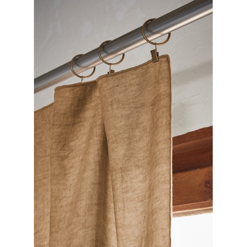 Rideau ajustable LYSANDRE 140x270 cm + 8 anneaux pince – 100% Lyocell Tencel lavé