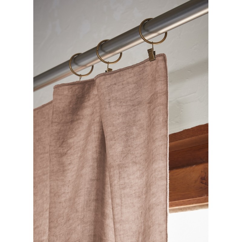 Rideau ajustable LYSANDRE 140x270 cm + 8 anneaux pince – 100% Lyocell Tencel lavé