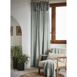 Rideau ajustable LYSANDRE 140x270 cm + 8 anneaux pince – 100% Lyocell Tencel lavé
