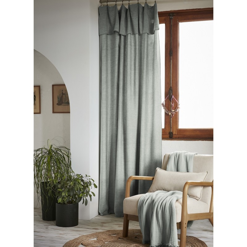 Rideau ajustable LYSANDRE 140x270 cm + 8 anneaux pince – 100% Lyocell Tencel lavé