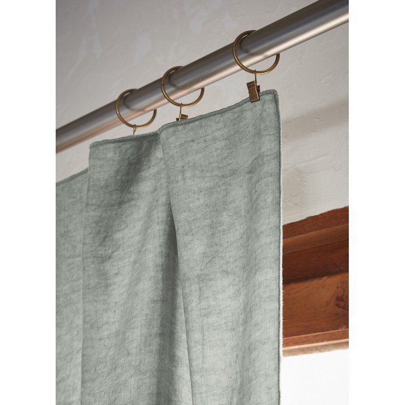 Rideau ajustable LYSANDRE 140x270 cm + 8 anneaux pince – 100% Lyocell Tencel lavé