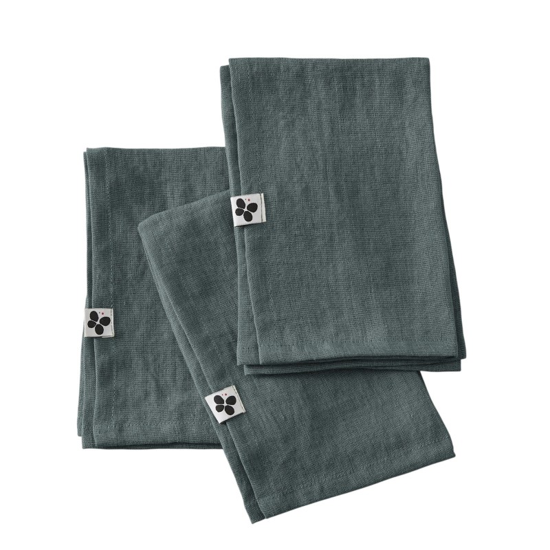 Lot de 3 Serviettes de table en lin – Modèle Soline