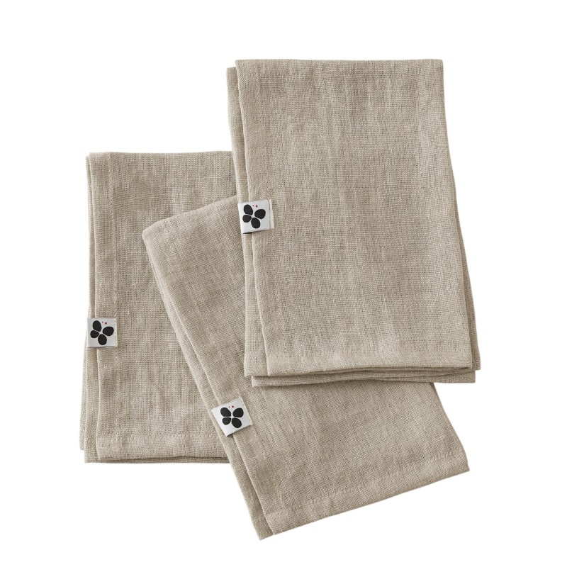 Lot de 3 Serviettes de table en lin – Modèle Soline
