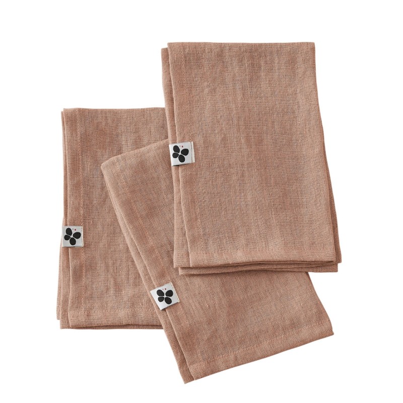 Lot de 3 Serviettes de table en lin – Modèle Soline