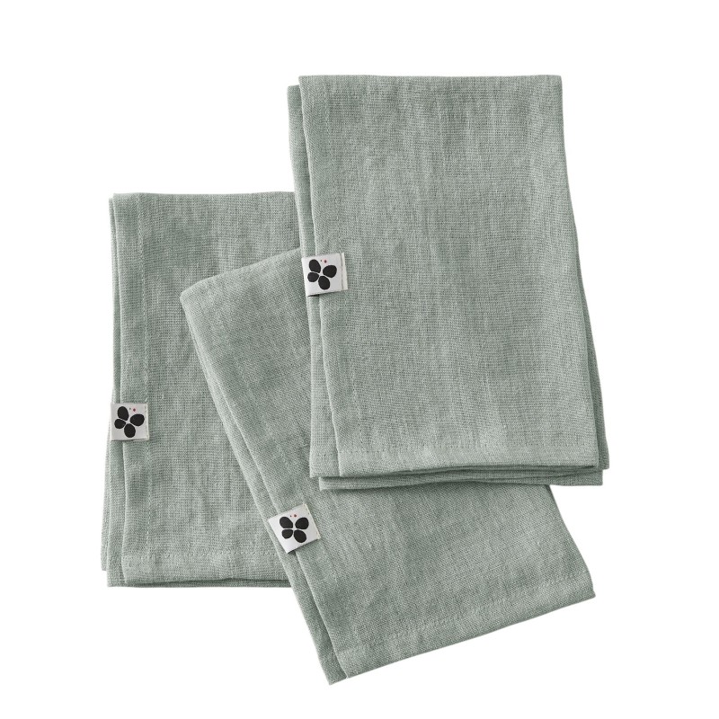 Lot de 3 Serviettes de table en lin – Modèle Soline