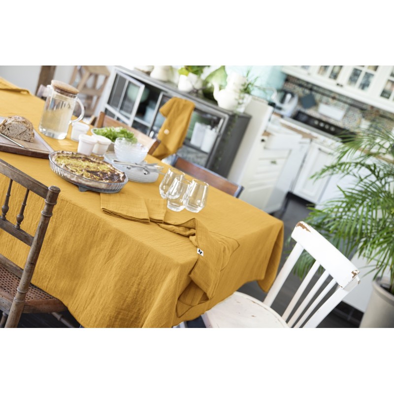 Nappe rectangle en gaze de coton GAIA – Élégance et douceur naturelle
