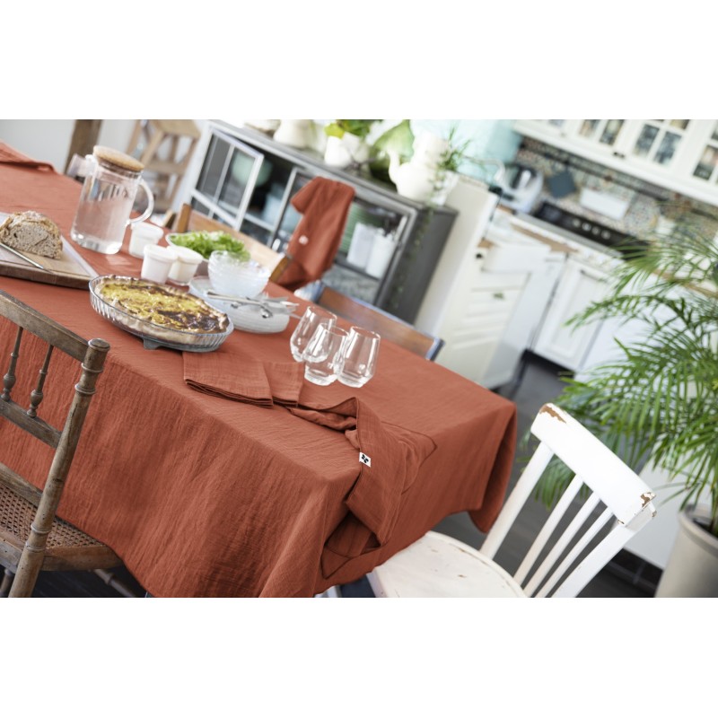 Nappe rectangle en gaze de coton GAIA – Élégance et douceur naturelle