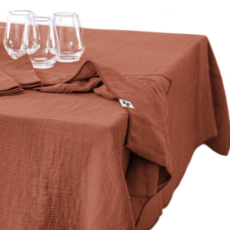 Nappe rectangle en gaze de coton GAIA – Élégance et douceur naturelle