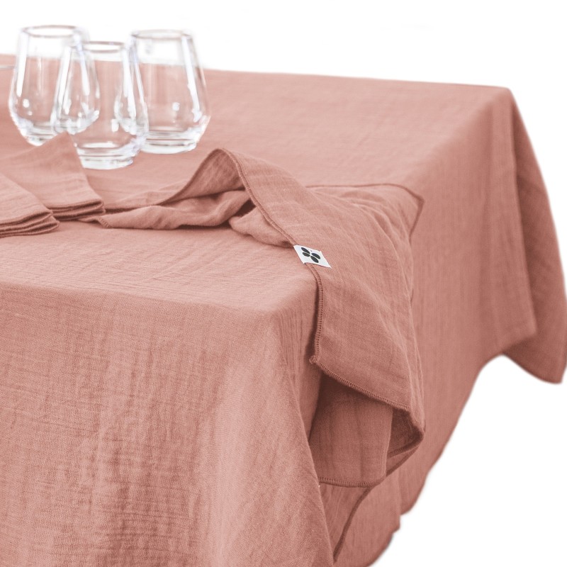 Nappe rectangle en gaze de coton GAIA – Élégance et douceur naturelle