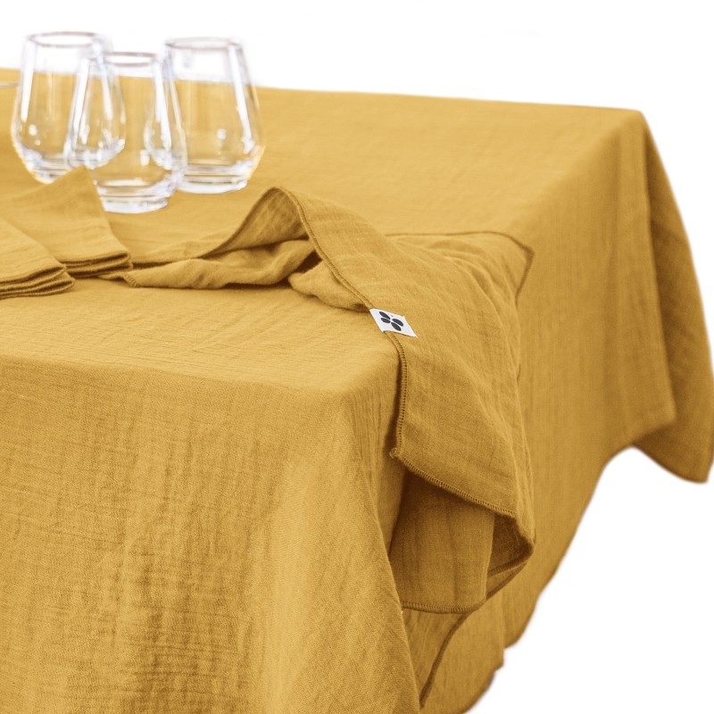 Nappe rectangle en gaze de coton GAIA – Élégance et douceur naturelle