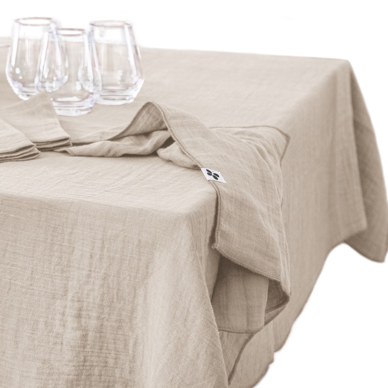 Nappe rectangle en gaze de coton GAIA – Élégance et douceur naturelle