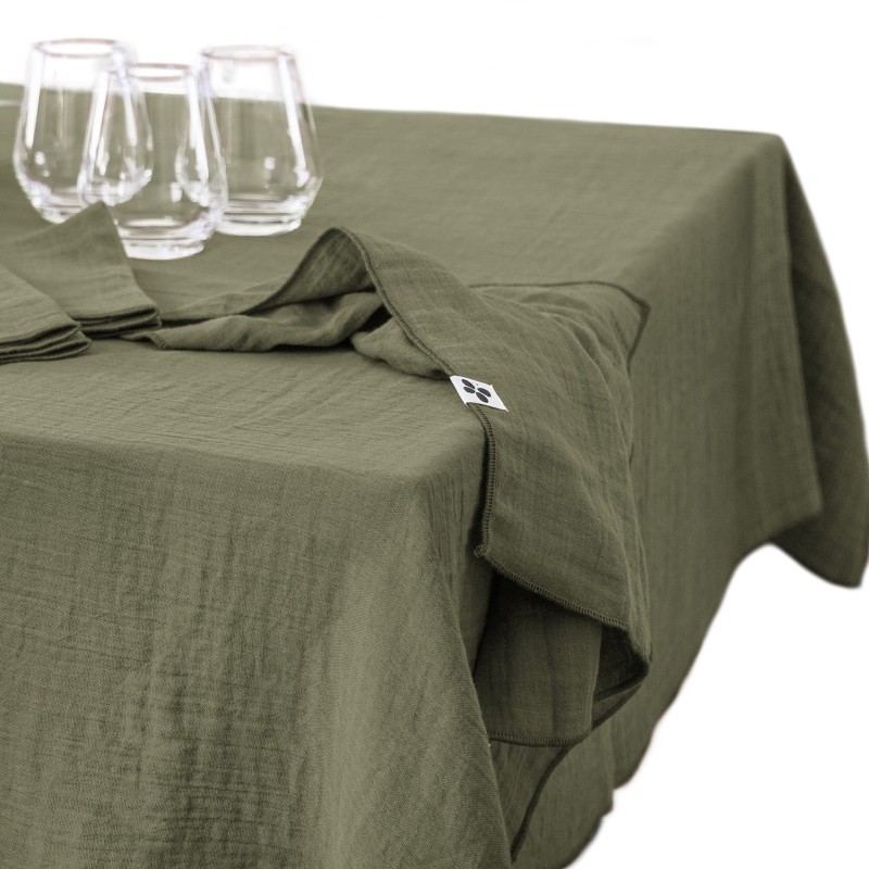 Nappe rectangle en gaze de coton GAIA – Élégance et douceur naturelle