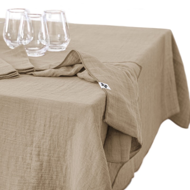 Nappe rectangle en gaze de coton GAIA – Élégance et douceur naturelle
