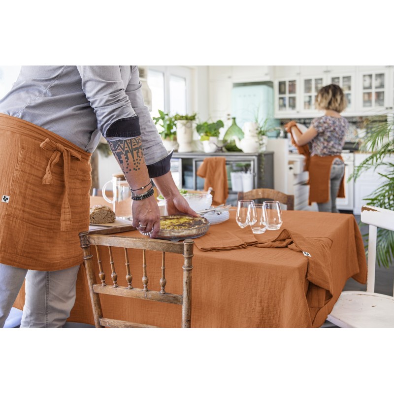 Nappe rectangle en gaze de coton GAIA – Élégance et douceur naturelle