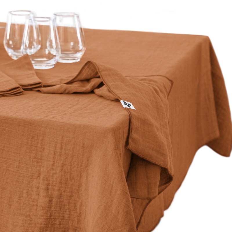 Nappe rectangle en gaze de coton GAIA – Élégance et douceur naturelle