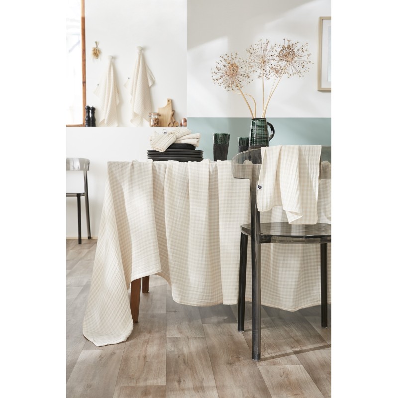 Nappe rectangle VICKIE en gaze de coton – Douceur, élégance et naturel