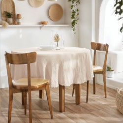 Nappe ronde GAÏA Ø180 cm en gaze de coton – Élégance naturelle et douceur