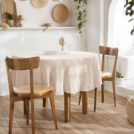 Nappe ronde GAÏA Ø180 cm en gaze de coton – Élégance naturelle et douceur
