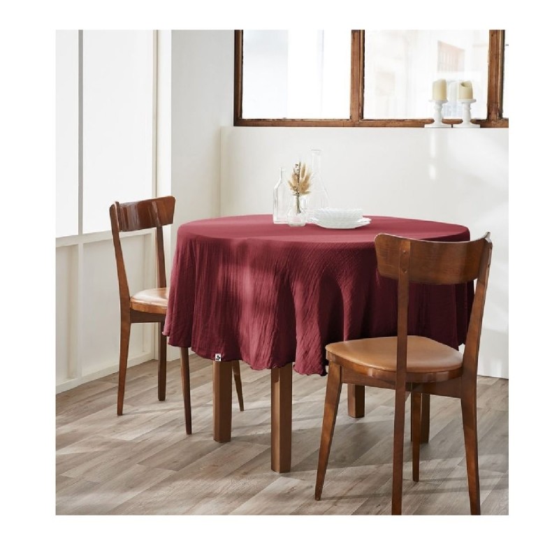 Nappe ronde GAÏA Ø180 cm en gaze de coton – Élégance naturelle et douceur