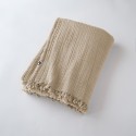 Plaid à franges GAIA en gaze de coton – Douceur et élégance pour votre intérieur